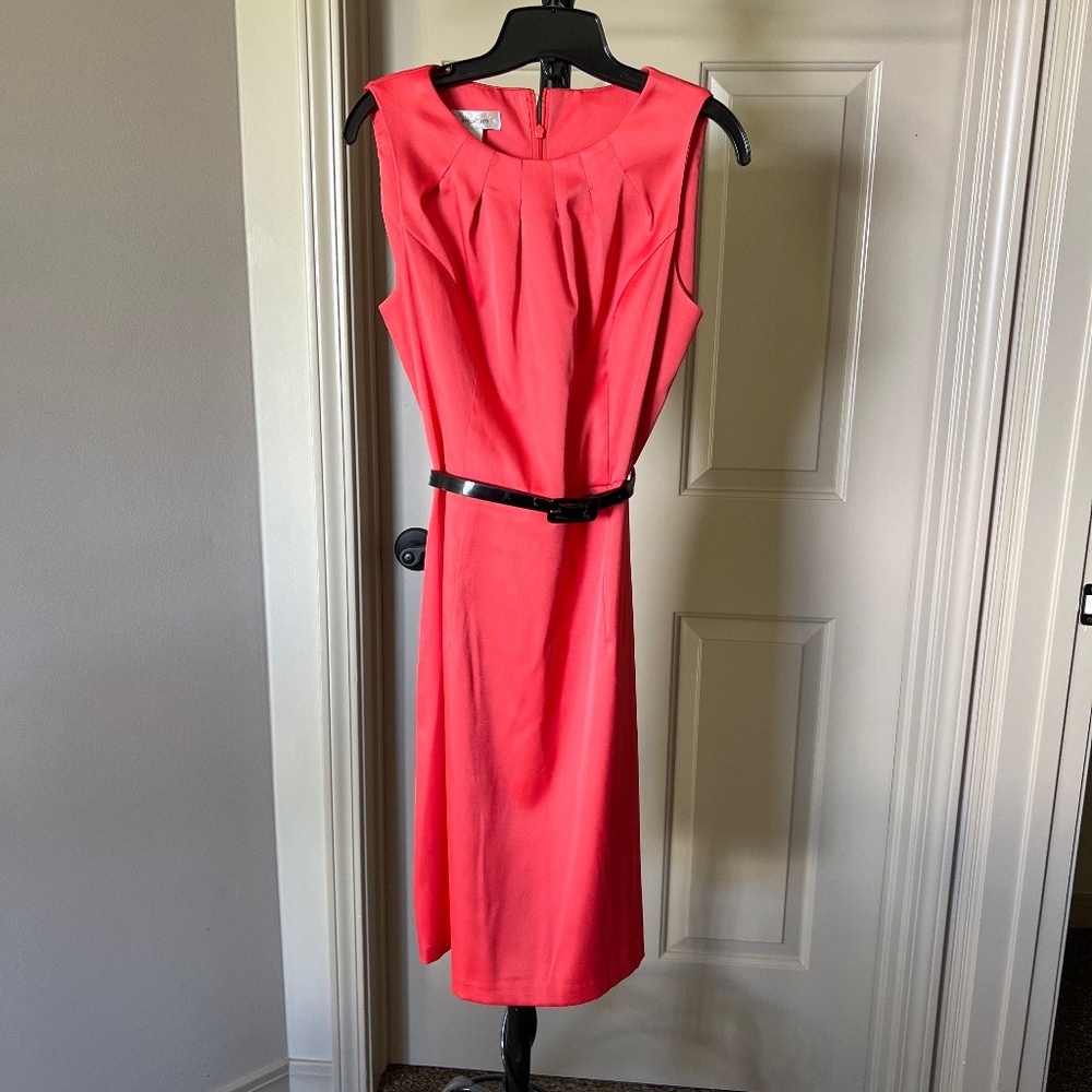 Coral knee length dress
